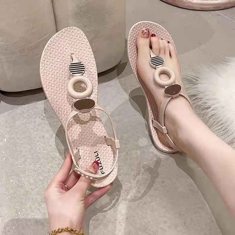 PLK TG1606 Sandal Jepit Tali Wanita/Sandal Pantai Cantik Bohemian Bulat 2