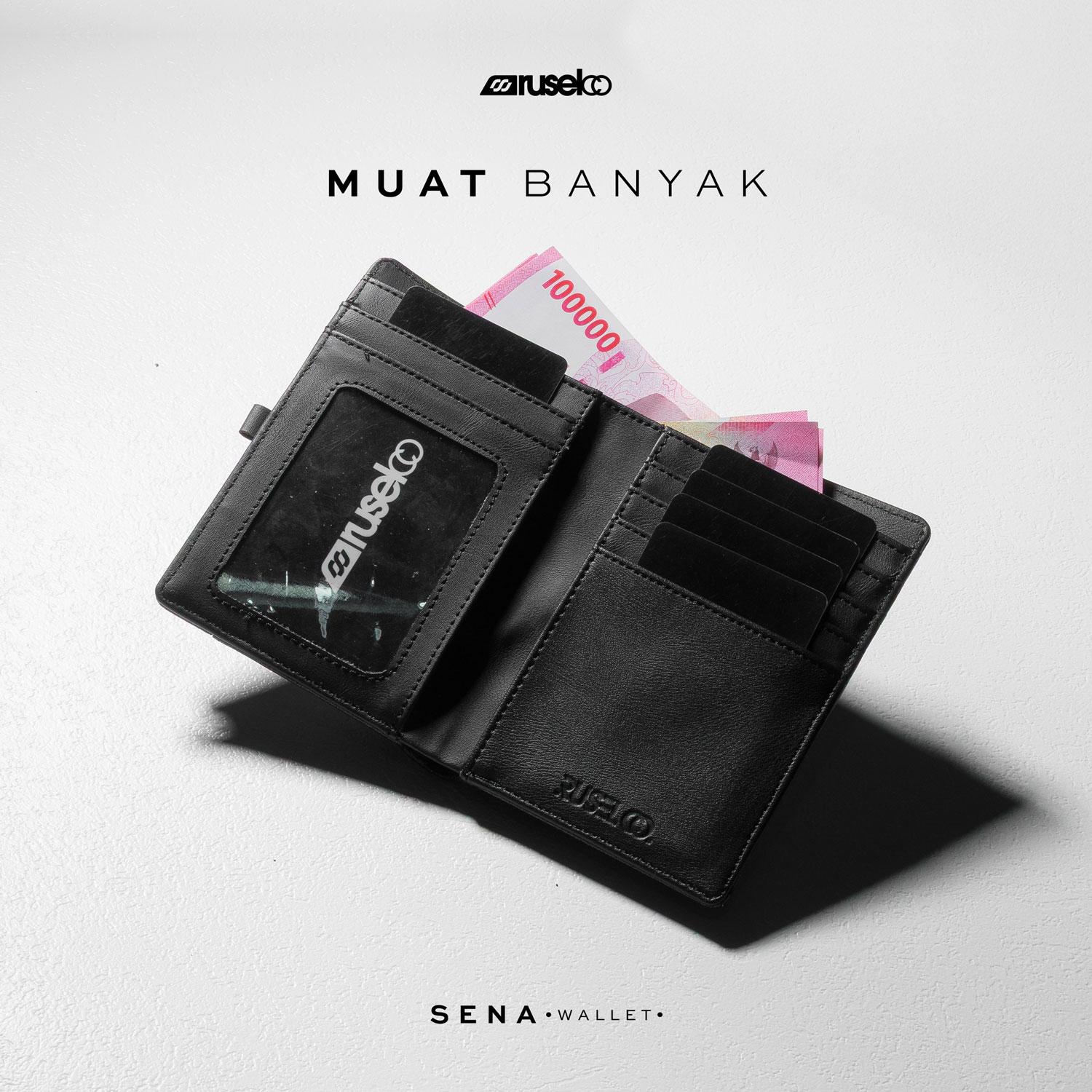 RUSELCO I Sena Wallet I Dompet Lipat Pria Kartu Uang Kulit Hitam RUSELCO I Sena Wallet I Dompet Lipat Pria Kartu Uang Kulit Hitam