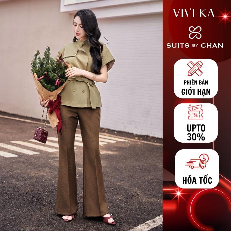 Quần ống loe nữ Alva SUITS BY CHAN quần dài thiết kế sang trọng công sở,dự tiệc đi làm noel giáng sinh tết