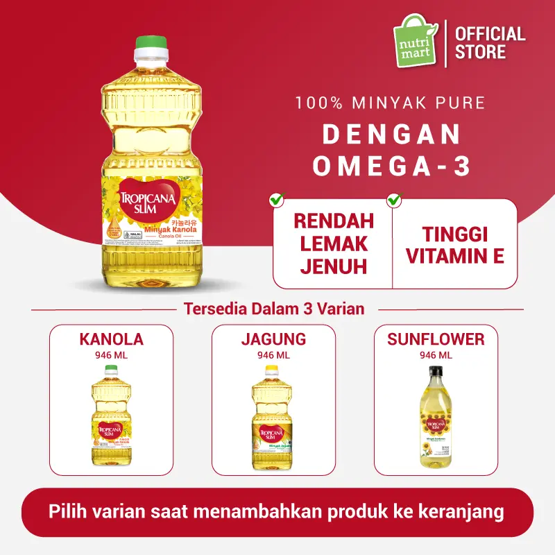 Tropicana Slim Minyak Jagung / Minyak Sunflower / Minyak Kanola 946 mL - Minyak Goreng / Cooking Oil