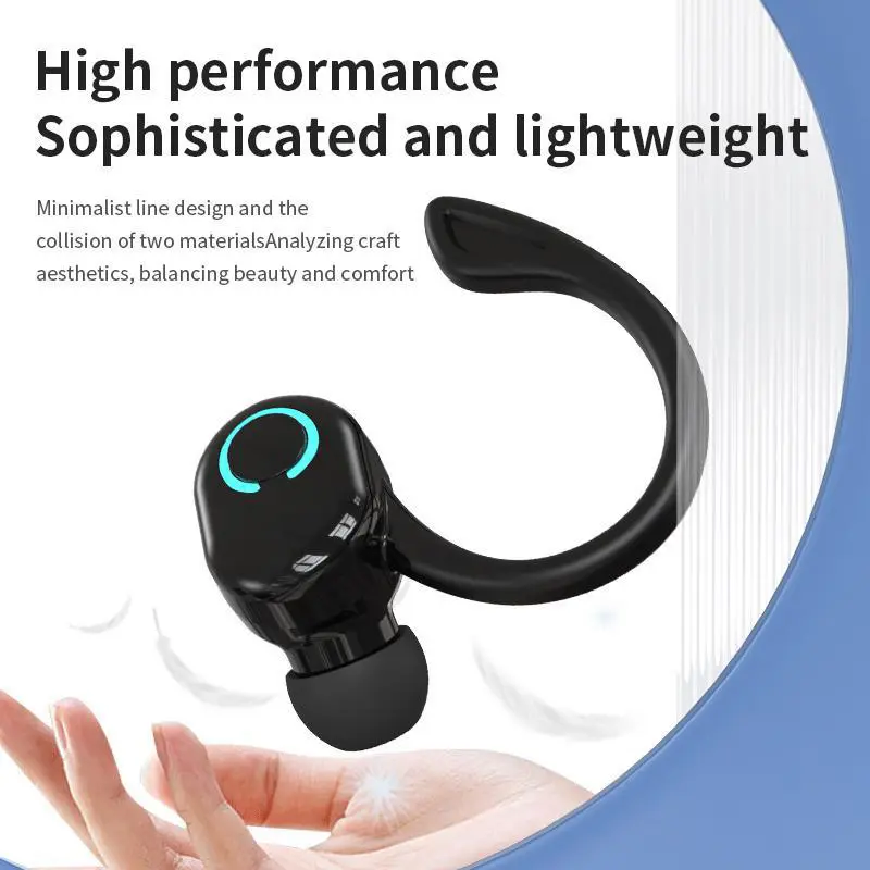 Earphone Bluetooth Nirkabel Dengan MIK Ear-Hook Handsfree Dalam Telinga Earphone Portabel Stereo Mini Nirkabel Musik Bass Berat Olahraga Suara 【Headset Tunggal】 6