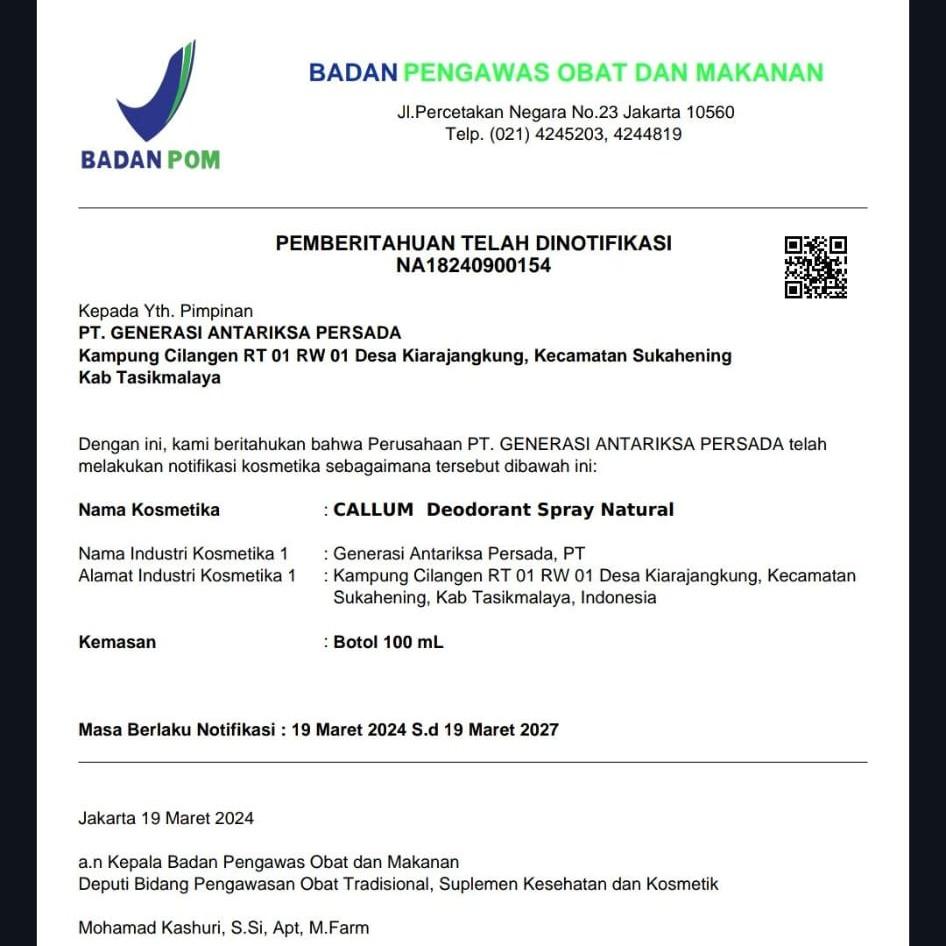 Paket 5pcs Deodorant Spray Callum For men Penghilang Bau Ketiak Tawas,khusus laki laki tawas anti bakteri hook  deodorant natural