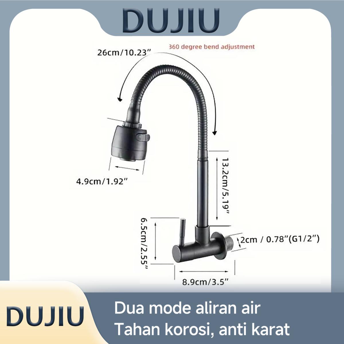 2026 Terbaru! Keran Air Dingin Hitam Putar 360° – Stainless Steel Anti Karat, Aliran Bisa Diatur, Anti Percik, Cocok untuk Balkon & Dapur | Ready Stock | Kirim Cepat