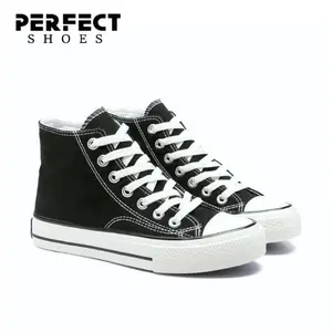 PERFECT Sepatu Sneaker Kanvas Premium Basic 70s Pria Dan Wanita Sepatu Sekolah Anak Dan Dewasa Cewek Cowok Terbaru Casual Karet Shoes Black Hitam Rubber Snekers