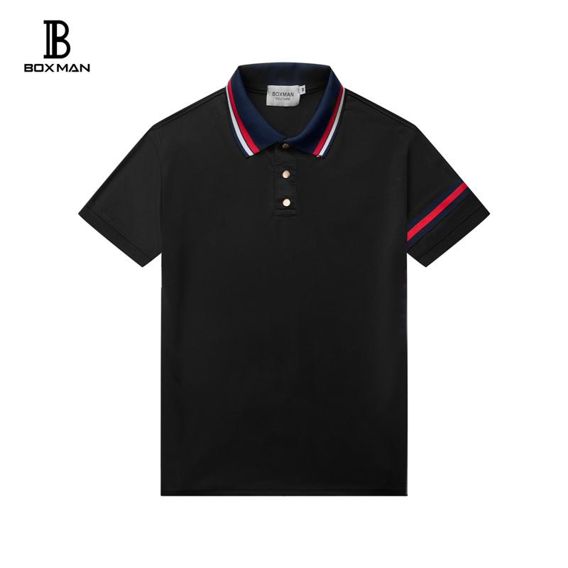 Áo polo nam phối bo cổ và bo tay cúc vàng tráng gương mã 59