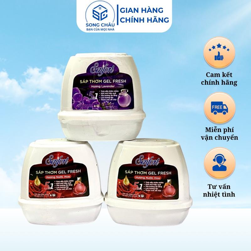 Sét 3 Sáp Thơm Gel Fresh Senfort - Hương Lavender Nước Hoa - Khử mùi hiệu quả cho nhà bếp toilet phòng ngủ phòng khách