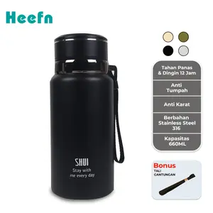 Heefn 660ML Termos Air Botol Minum Stainless Tahan Panas dan Dingin