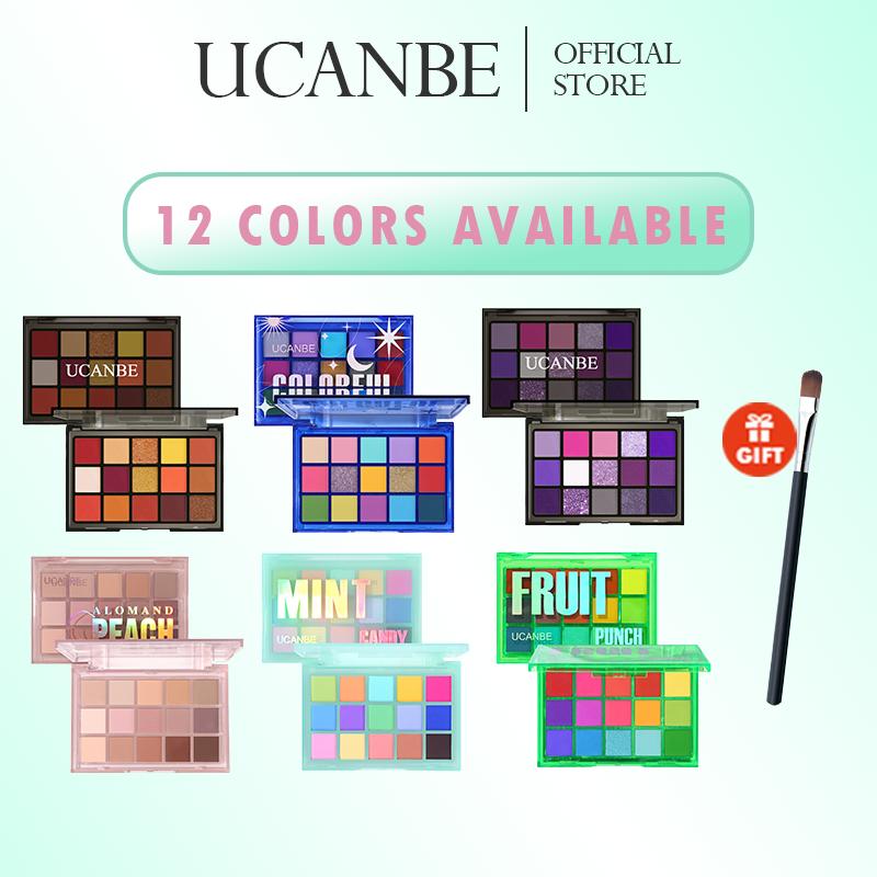  【2026 SALE Phấn Mắt 15 Ô UCANBE – Nhiều Tone Màu Dễ Tán Sắc Tố Cao – Tặng Kèm Cọ Trang Điểm 