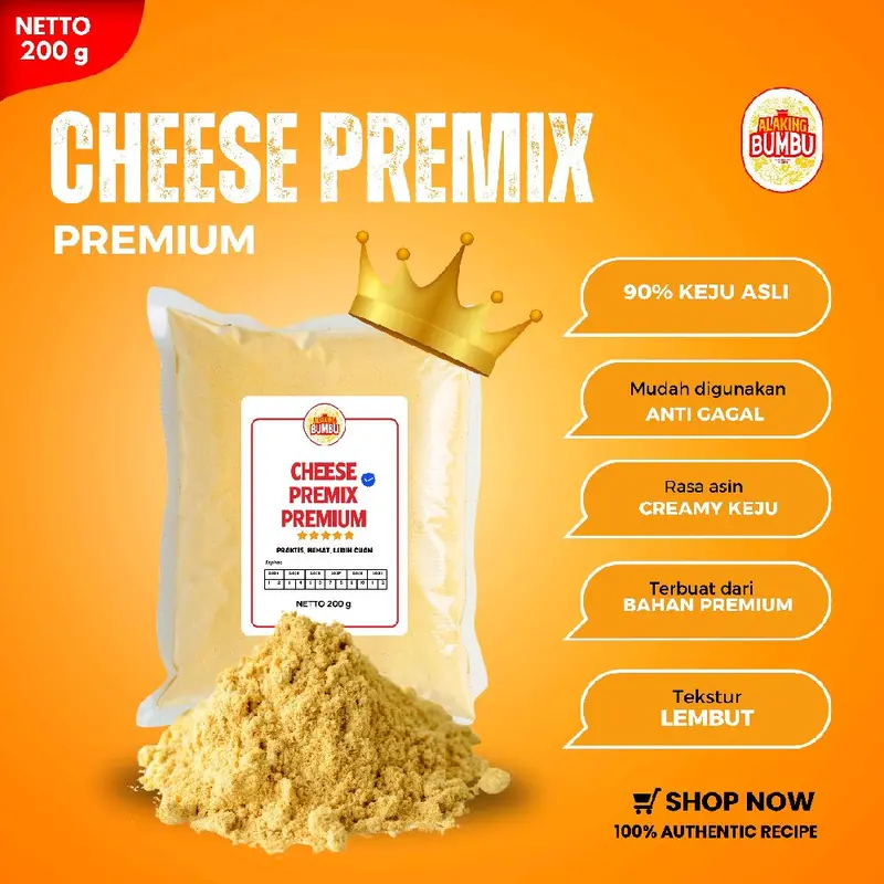 ALAKING BUMBU CHEESE PREMIX PREMIUM/ 200g SAUS KEJU BUBUK Saos 0
