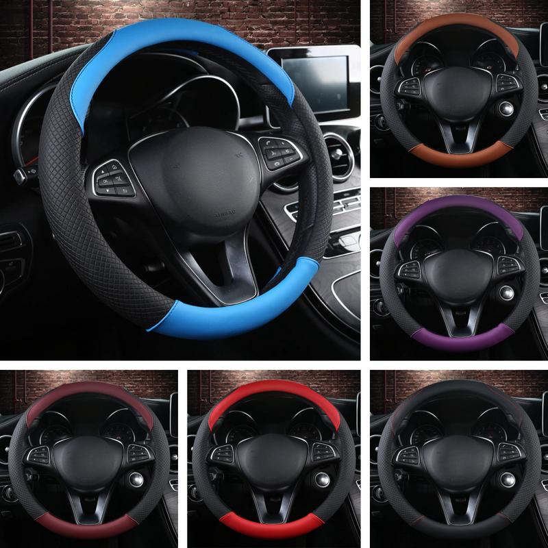 Product Introduction of Advanced PU leather car steering wheel cover, anti slip and wear-resistant, universal for all seasons, car steering wheel cover, car handle cover 0