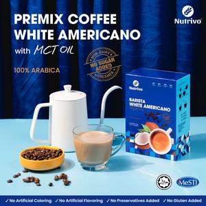 [HALAL] Nutrivo Keto Premix Coffee White Americano with MCT Oil (21g x 12's) (Best Farm) Beverage