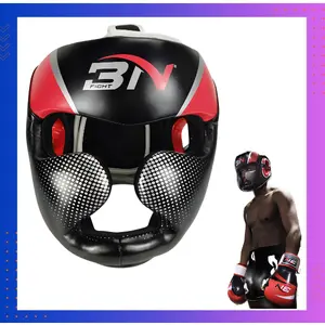 BNPRO Helm Tinju Muay Thai MMA Pelindung Kepala Size XL BNHG-01 Material PU dan Busa EVA Perlindungan Maksimal Lingkar Kepala 59-65 cm