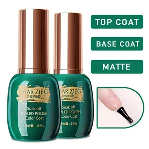 Kutek Gel Polish Charzieg Top Coat Base Coat Primer Reinforce Gel Cat Kuku Kutek Nail Art