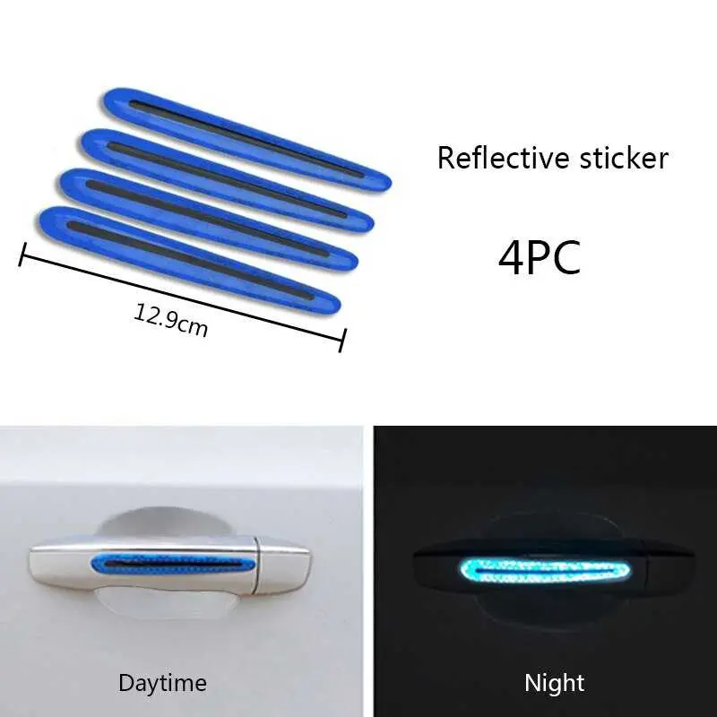 Sticker Reflective Gagang Pintu Mobil Car Scratch Resistant 4 PCS - 1184 Bumper sticker truck stiker  reflektif 2