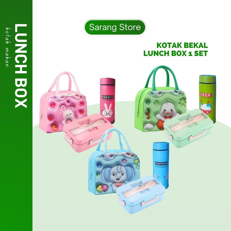 Product Introduction of Tempat Makan Kotak Bekal Anak Sekolah TK SD Perempuan Laki Laki Lunch Box Set Tas Karakter Botol Minum Anti Tumpah 0
