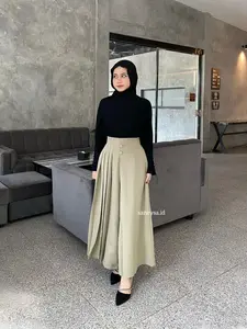 Shenna Kulot Pleats - Celana Kulot Rok Wanita - Celana Highwaist Bawahan Casual Formal Daily - Semi Wool Skirt