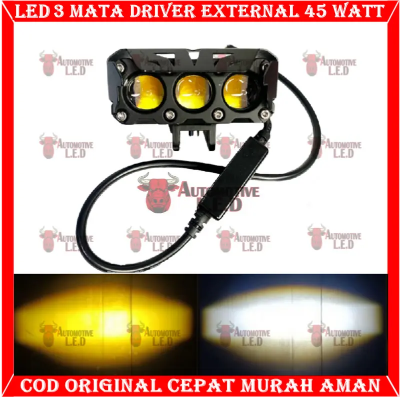 ORIGINAL X-7SEVEN LAMPU TEMBAK TEMBAK LED LASER 3 MATA FOGLAMP LED SUPERBRIGHT 45 WATT | LAMPU FOGLAMP MOBIL MOTOR 4