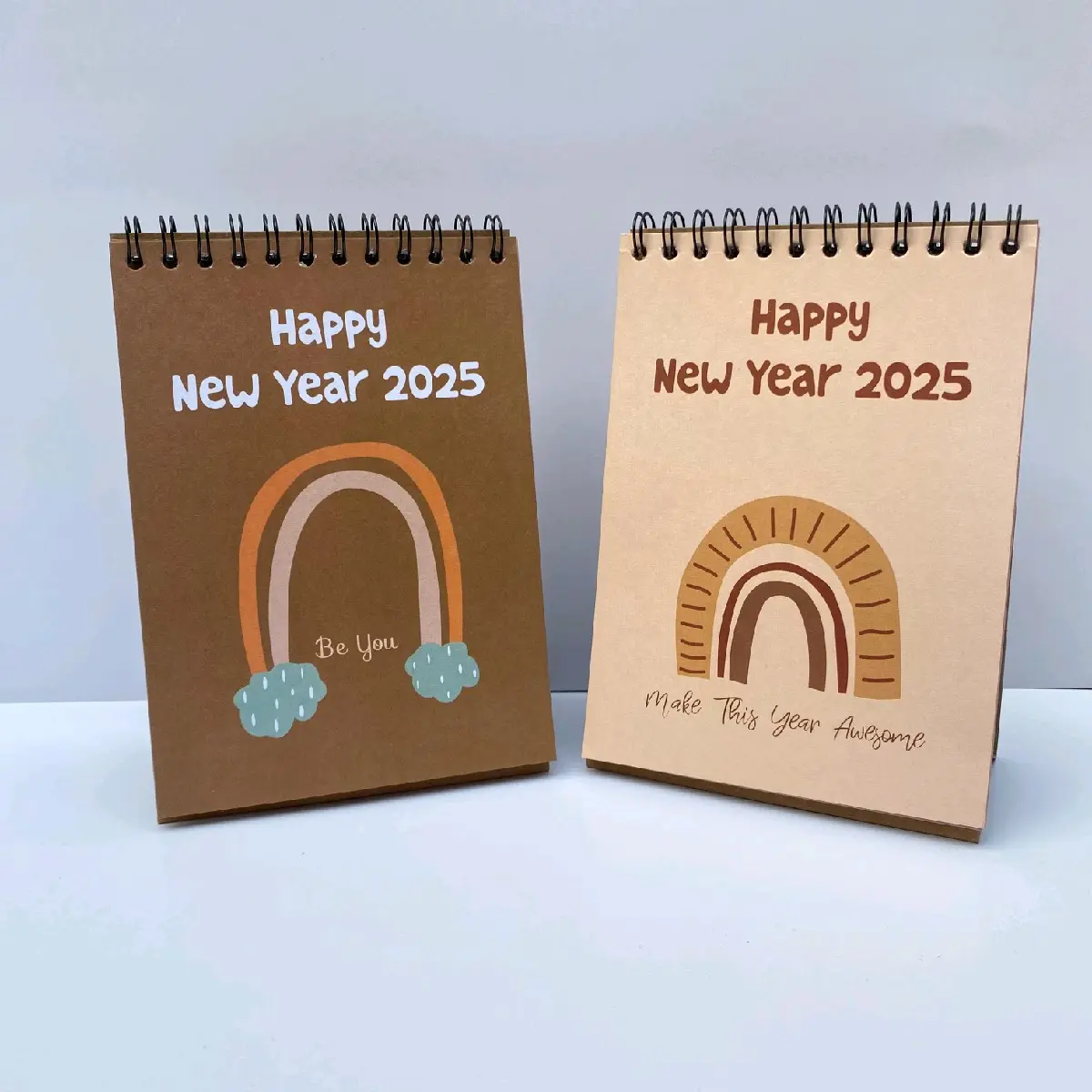 KALENDER MEJA 2025/KALENDER MEJA MINI/KALENDER 2025/COKLAT/CRAFT/ Hitam
