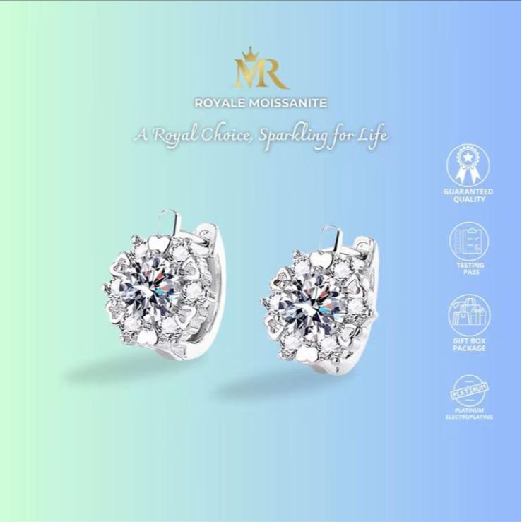 A012  Anting Wanita Earrings Kawin Wedding Pasangan Solitaire Lapisan Pink Point Couple ORI Wedding Couple Pasangan Wanita Piercing Terbaru Earrings Aksesoris Aesthetic Free Box COD Batu Elegan Perhiasan Berlian 3