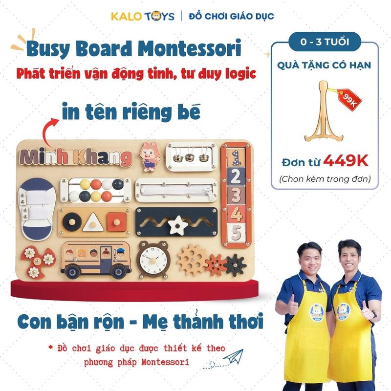 Bảng bận rộn IN TÊN RIÊNG Busy Board BB51 - Đồ chơi giáo dục thông minh Montessori cho bé 0-3 tuổi