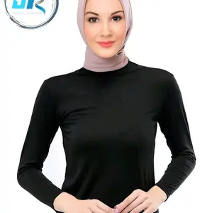 Baju Manset Polos Tangan Panjang Basic Turtle neck / Atasan Kaos Wanita  Hitam Simple Adem Lengan Panjang Sepandex Balon