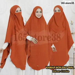 Hijab/Jilbab/Khimar Non Pad Cutting Oval Jumbo Syar'i Plus Cadar