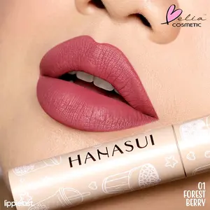 Lip Cream Boba Edition Hanasui Mattedorable - Forest Berry - Bibir Lipstick