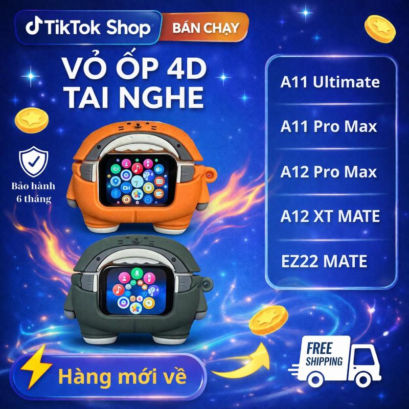 - Vỏ Ốp Mèo 4D Dành Cho Tai Nghe A11, A12