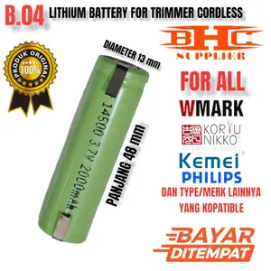 B-04 BATERAI CLIPPER CORDLESS FOR WMARK KLIPZICH CHJ SUKU CADANG SPARE PART MESIN CUKUR RAMBUT BOR LISTRIK / SENTER SPEAKER PORTABLE DAN LAINYA Kumis Jenggot Elektrik