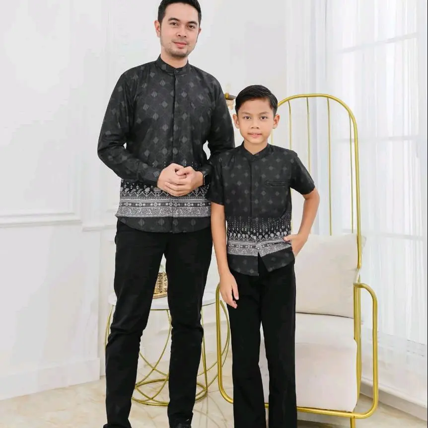 (khusus kemeja Daddy & kids boy) Couple keluarga 2024 Inayah family by AC Original Sarimbit Muslim