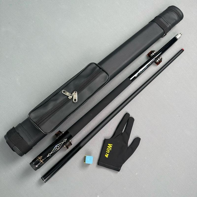  Cơ bida phủ carbon Ruby   Tặng kèm bao da + phụ kiện  Đầu cơ tẩy kính - Gậy bida ngọn 