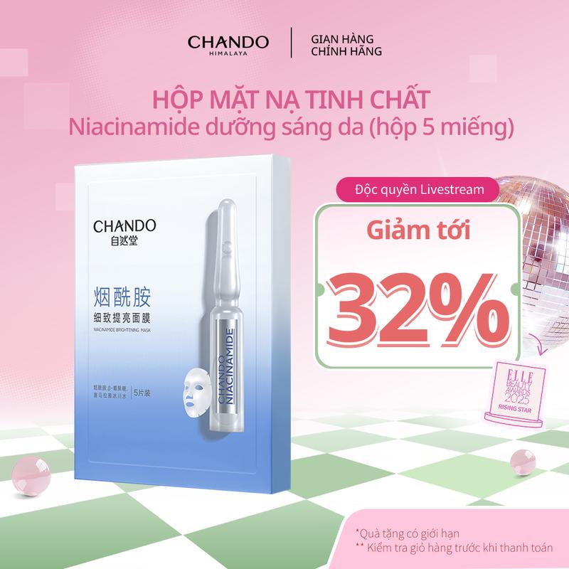 TUN PHẠM x CHANDO Hộp Mặt Nạ Tinh Chất Niacinamide Hỗ Trợ Dưỡng Trắng Làm Dịu Da CHANDO Himalaya 33mL x 5 pcs Hàng Chính Hãng