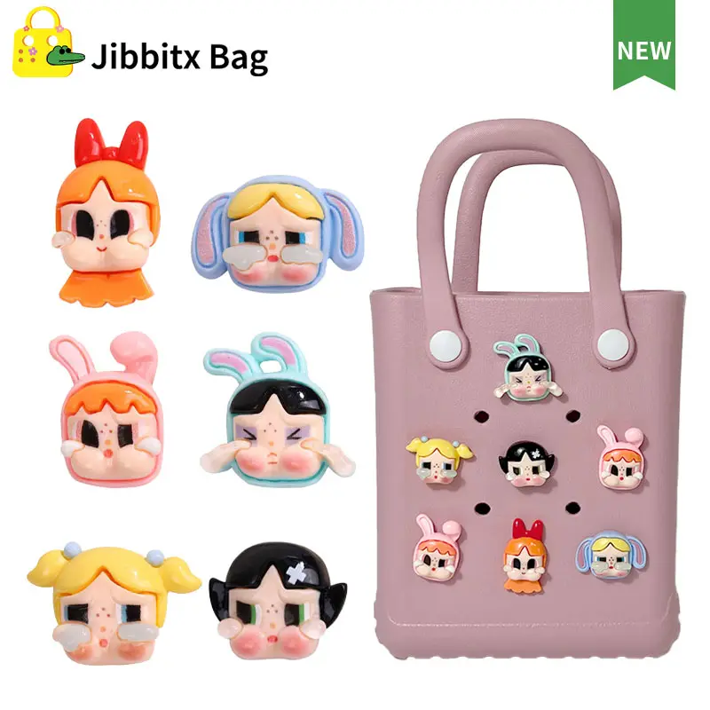 Jibbitx Bag 12mm 16mm Cartoon DIY Charms Set Cute Jibbits Charm For Hole bog Bags Accessories