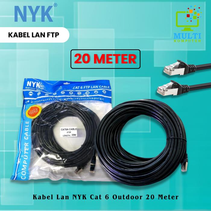 Gambar kabel LAN 20M Cat6 FTP cable LAN 20 meter High Quality Alat Aluminium - HITAM dari Multi Komputer Kota Administrasi Jakarta Barat Tokopedia