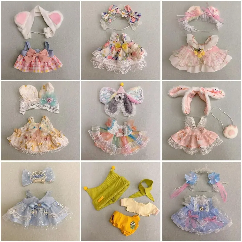 Quần Áo Búp Bê Đồ Chơi, Nhiều Màu, 20CM Trang Phục Thay Thế, Băng Đô, Dây Treo, Phụ Kiện Hóa Trang, Bộ Váy Mũ, Thích Hợp Cho Búp Bê Nhồi Bông Bằng Bông