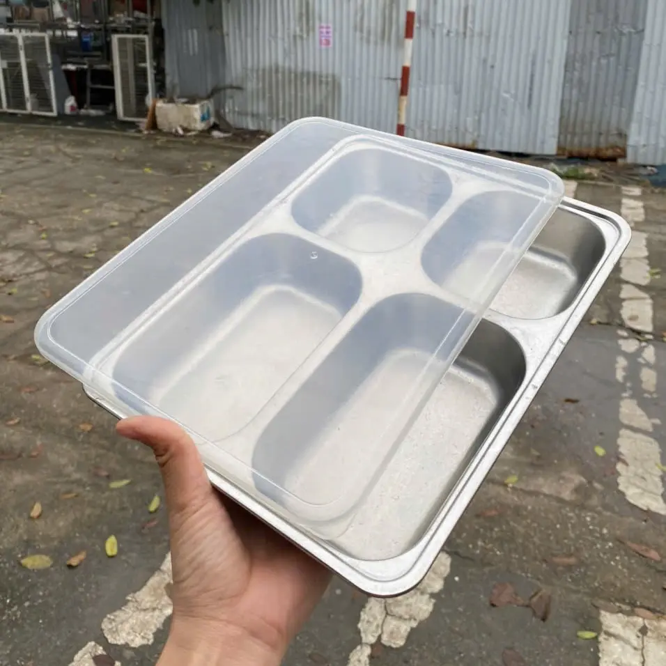 KHAY CƠM INOX 304 SÂU LÒNG 4,5cm NHẬP HÀN QUỐC - Đồ Cũ Nội Bài