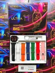 ORIGINAL DT900 PRO Smartwatch Ultra 3 Layar HD 2.01" dengan 7 Tali Strap & Pengisian Nirkabel Terbaru Series Tercanggih