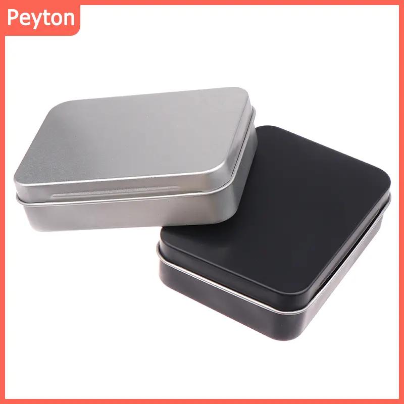 hộ gia đình 1pc frosted hộp lưu trữ sắt thùng hộp kim loại thùng chứa rỗng có bản lề nắp nhỏ trống rỗng hộp lưu trữ