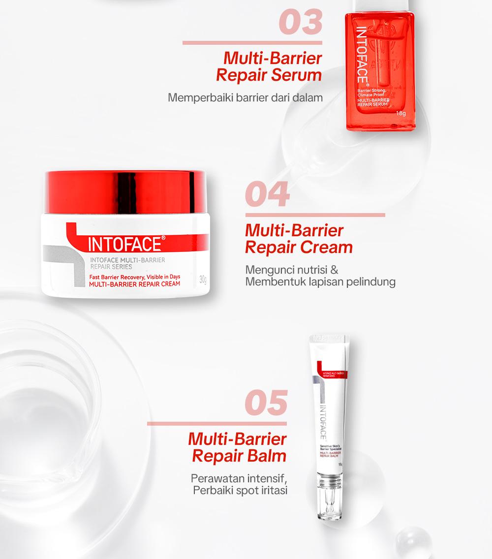 INTOFACE Multi-Barrier Repair Cream｜Atasi Kulit Kering & Sensitif ｜Redakan Kemerahan & Gatal Instan｜Hypoallergenic & 0% Iritasi Wajah Facial