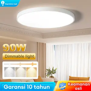 ZKS 【Garansi 10 tahun】 Lampu Plafon Rumah ceiling 3 Warna Lampu Plafon Minimalis 72W Lampu LED Kamar Permukaan Dipasang Lampu Plafon Rumah Lampu LED Kamar Lampu Downlight