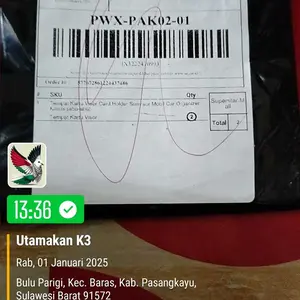 Tempat Kartu Visor Card Holder Sunvisor Mobil Car Organizer Karcis (abu-abu)