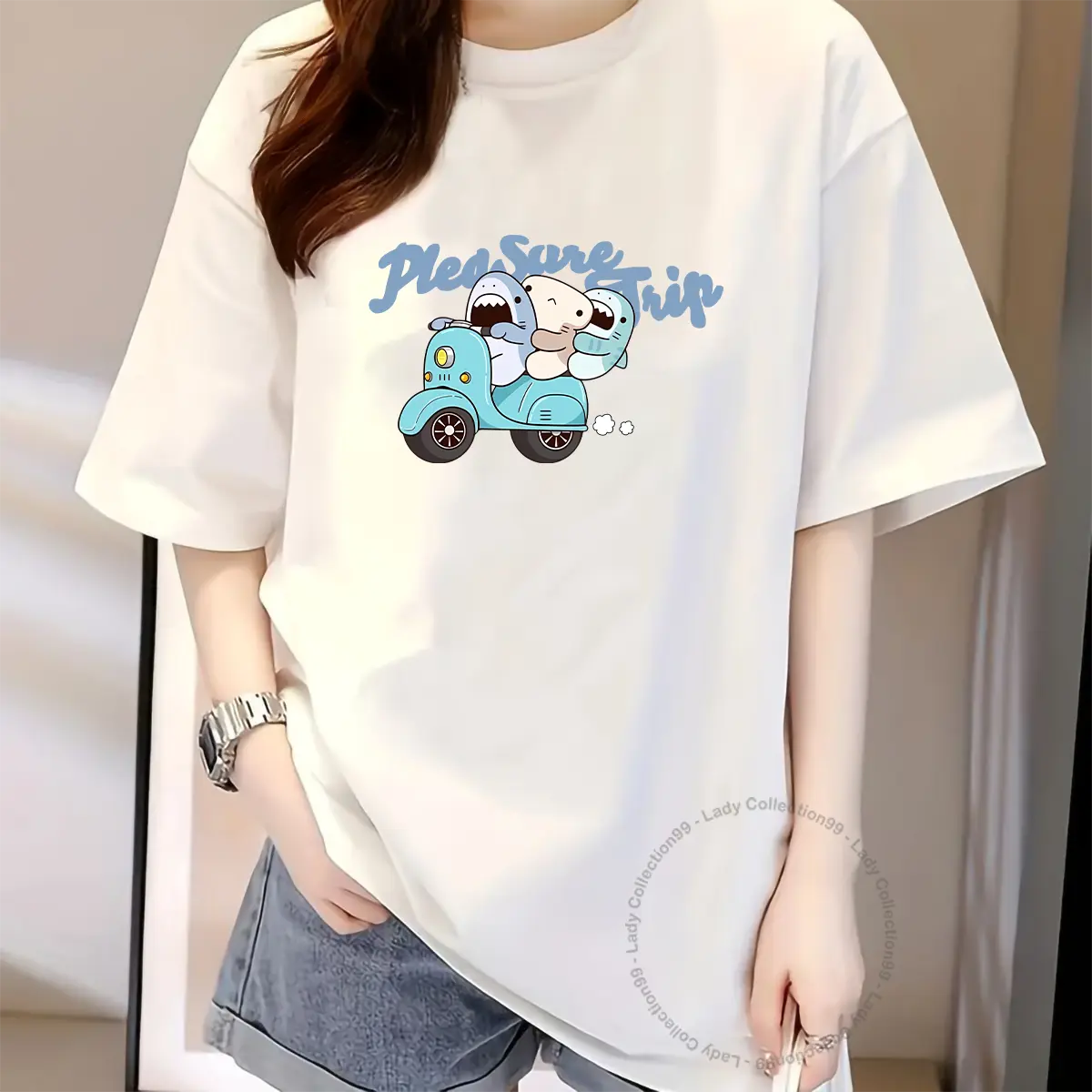 Kaos Oversized Tshirt / Kaos Oversize Wanita / Kaos Oversize Premium / Kaos Wanita Oversize / Kaos Distro - PleasureTrip Baju Combed Motif Nyaman Oblong Atasan Polos