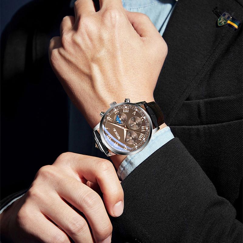 Product Introduction of New Trendy Casual 3 Sub-Dial Men's Quartz Watch - Black 13