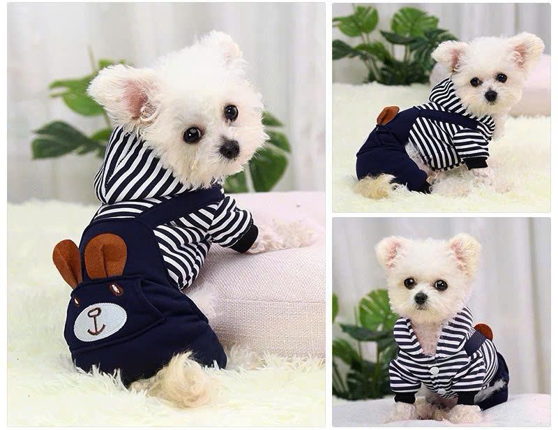 Áo 4 chân cho thú cưng họa tiết dễ thương, áo 4 chân giữ ấm cho chó mèo