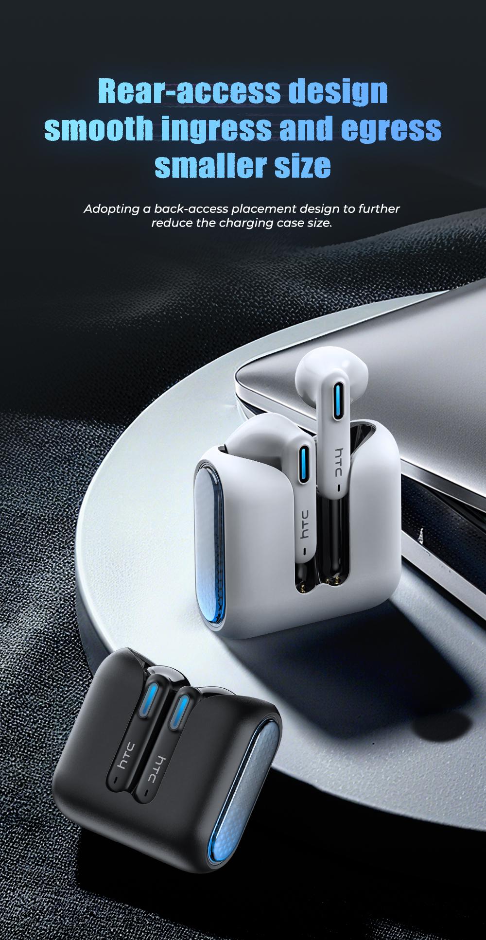 HTC NE49 AI Translation Earbuds Bluetooth 6.0 Gaming Headphones Real Time Translation in 134 Languages 35 Hours Long Battery Life HiFi Sound Quality IPX5 Waterproof Sports Travel Entertainment Music