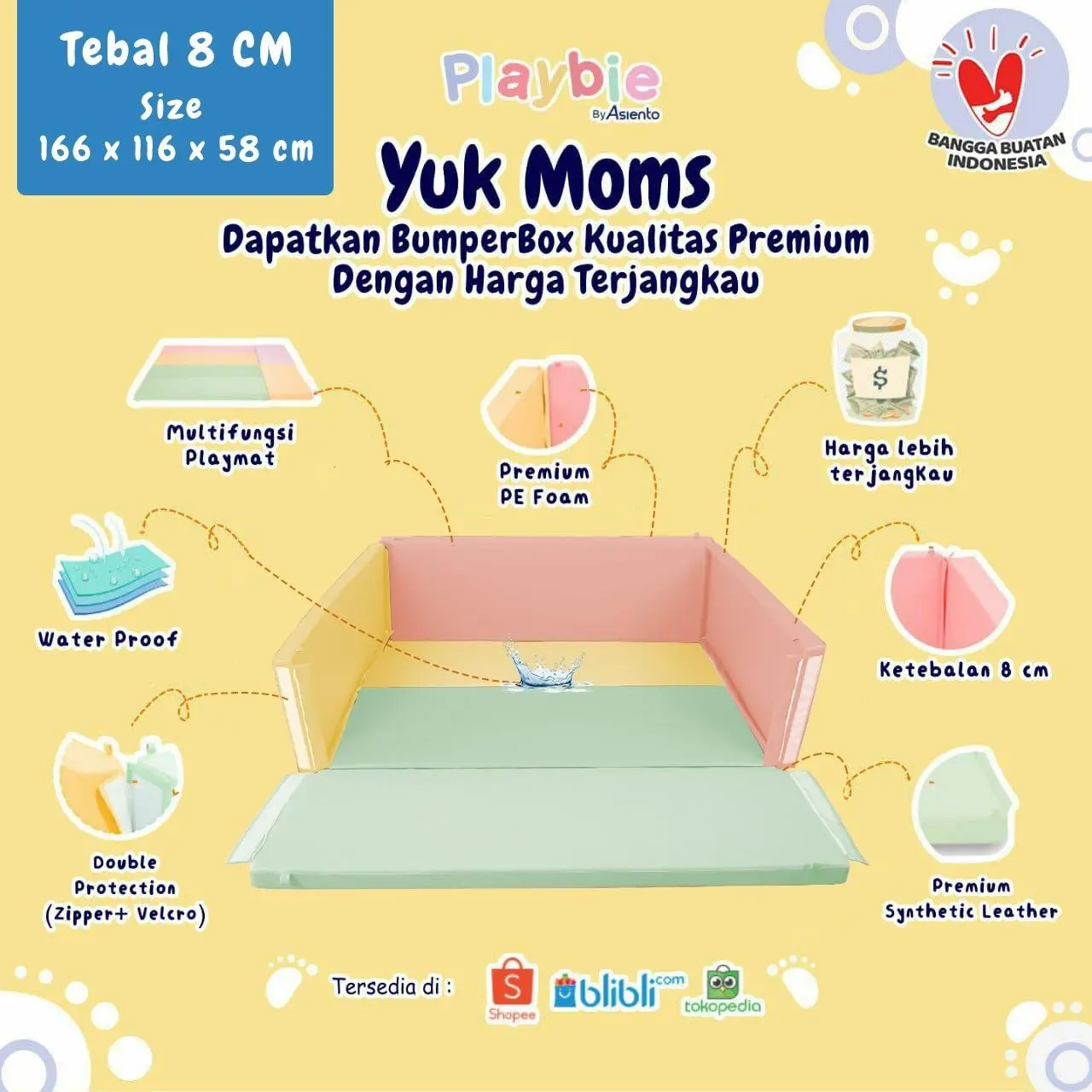 Playbie Bumperbed dan playmat flat dikirim / ambil sendiri