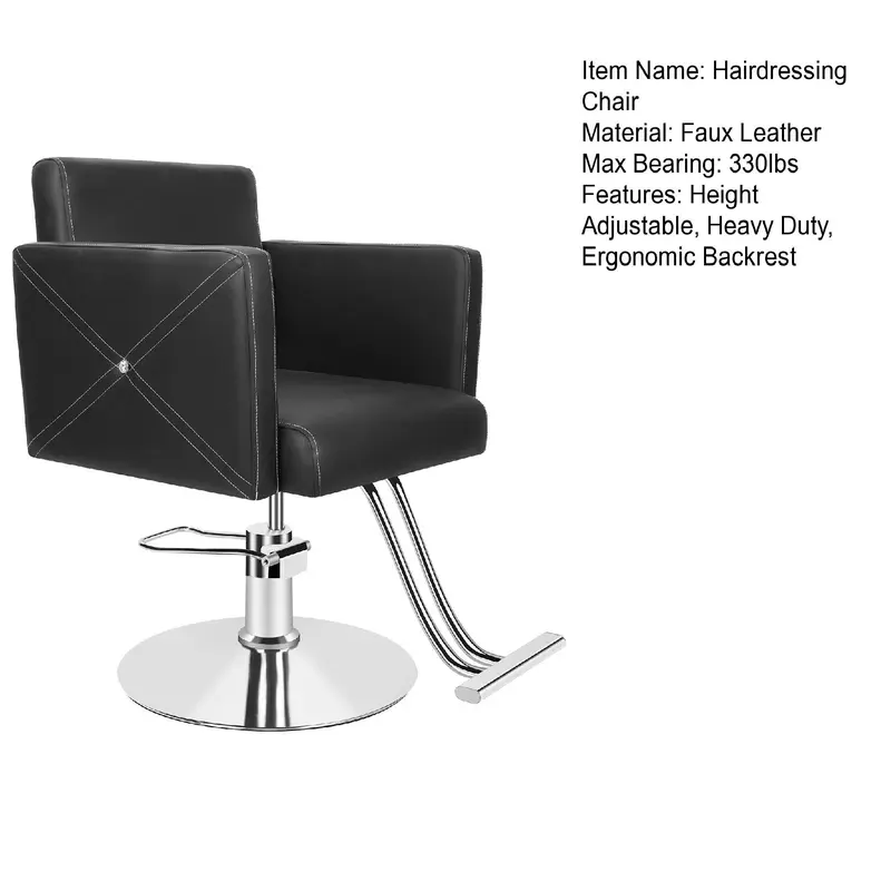 Hair Salon Chair, Stylist Chair with Heavy Duty Hydraulic Pump, 360 Degrees Rolling Swivel Hair Salon Chair, Beauty Salon Chair Equipment, Max Load Weight 330 Lbs 6