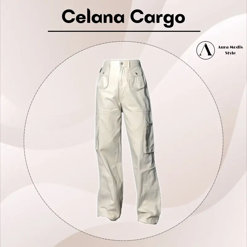 Setelan One set Wanita Skena ( Cardigan Crop Motif + Celana Cargo + Kacamata ) AM141N Cantik Panjang Keren Merah Nyaman Casual 5
