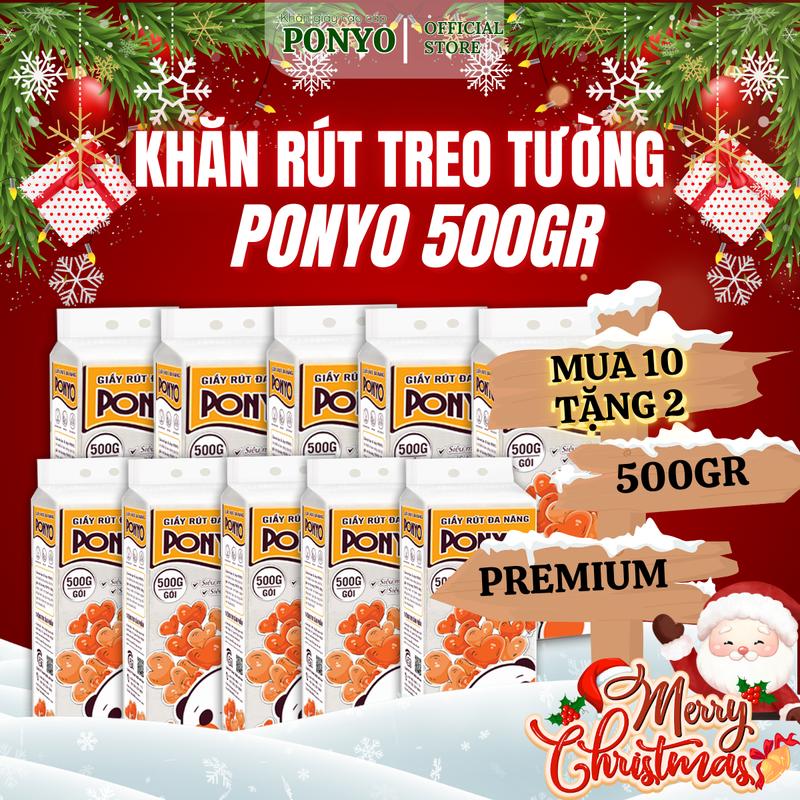   MUA 10 TẶNG 2  Khăn Giấy Rút Đa Năng Treo Tường Ponyo 500g - Thiên An Nam Paper 