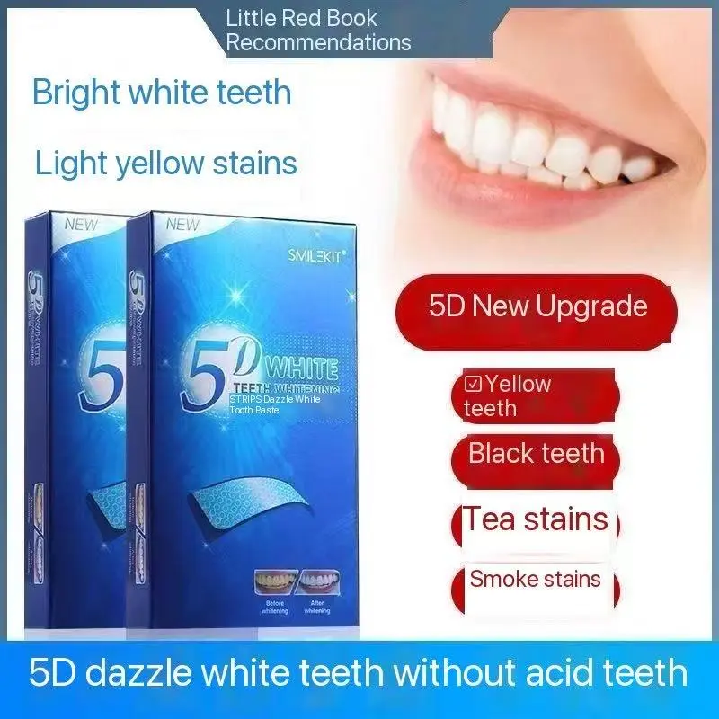 14Pcs/7Pairs 5D White Gel Teeth Whitening Strips Oral Hygiene Tooth Bleaching Bright Invisible Dental Hygiene Care
